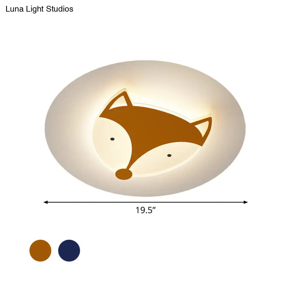 DecorBites™ DecorBites™ Kids Style Fox/Deer Child-Care Center Ceiling Lamp - Acrylic LED Flush Mount in Blue/Coffee with Warm/White Light