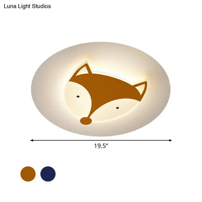 DecorBites™ DecorBites™ Kids Style Fox/Deer Child-Care Center Ceiling Lamp - Acrylic LED Flush Mount in Blue/Coffee with Warm/White Light