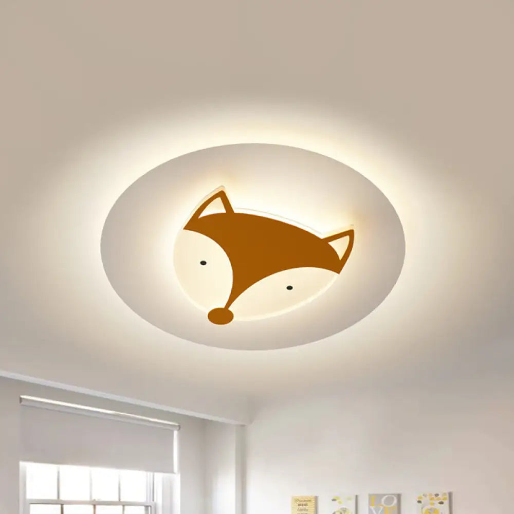 DecorBites™ DecorBites™ Kids Style Fox/Deer Child-Care Center Ceiling Lamp - Acrylic LED Flush Mount in Blue/Coffee with Warm/White Light