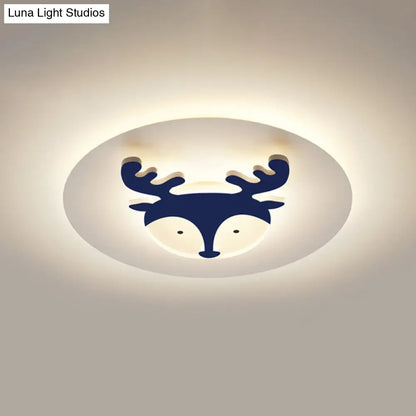 DecorBites™ DecorBites™ Kids Style Fox/Deer Child-Care Center Ceiling Lamp - Acrylic LED Flush Mount in Blue/Coffee with Warm/White Light