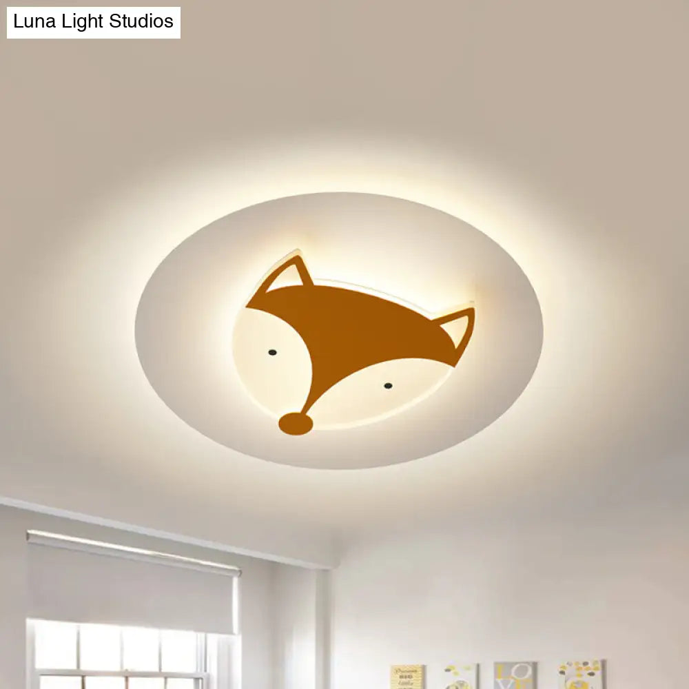DecorBites™ DecorBites™ Kids Style Fox/Deer Child-Care Center Ceiling Lamp - Acrylic LED Flush Mount in Blue/Coffee with Warm/White Light