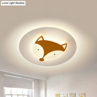 DecorBites™ DecorBites™ Kids Style Fox/Deer Child-Care Center Ceiling Lamp - Acrylic LED Flush Mount in Blue/Coffee with Warm/White Light