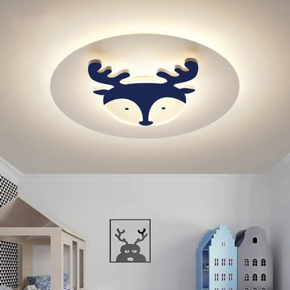 DecorBites™ DecorBites™ Kids Style Fox/Deer Child-Care Center Ceiling Lamp - Acrylic LED Flush Mount in Blue/Coffee with Warm/White Light