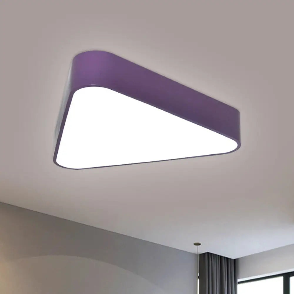 DecorBites™ DecorBites™ Kid's Triangular Acrylic LED Flush Mount Light: White/Yellow/Purple