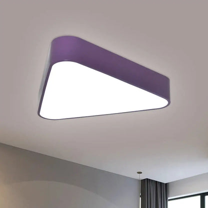 DecorBites™ DecorBites™ Kid's Triangular Acrylic LED Flush Mount Light: White/Yellow/Purple