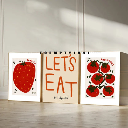 Kitchen Gallery Wall Prints for Foodies