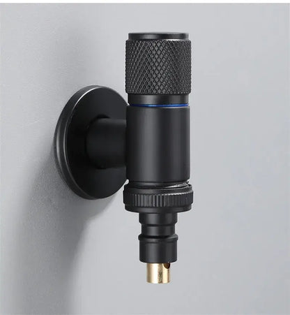 Knurled black copper brass washing machine faucet with black matte finish and textured handle for laundry room decorbites black copper