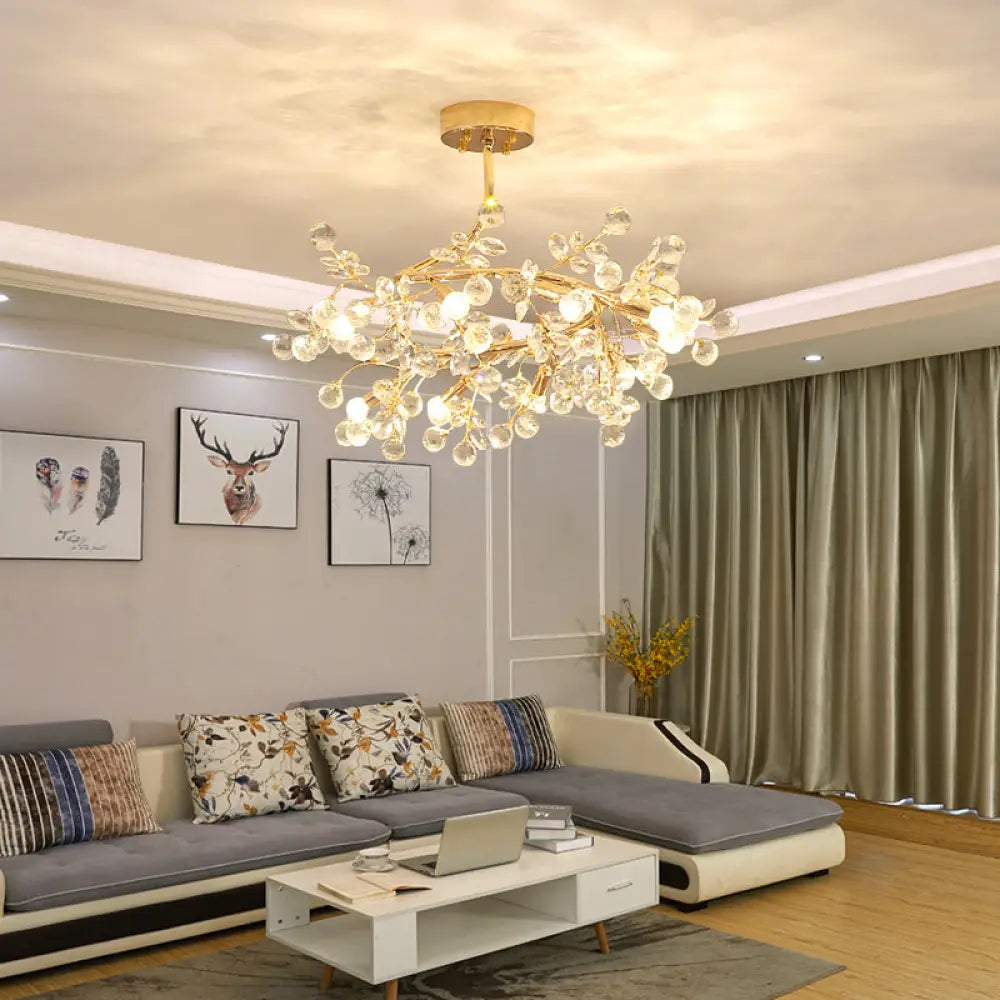 DecorBites™ DecorBites™ Korean Garden Ceramic Rose Ceiling Light with Crystal Accents