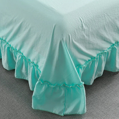Korean Princess Ruffles Embroidered Quilt Set