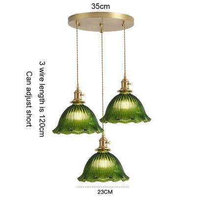 Korean Retro Glass Pendant Light With Wood Accent - Decorbites