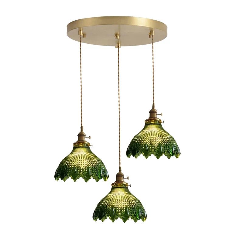 Korean Retro Glass Pendant Light With Wood Accent - Decorbites