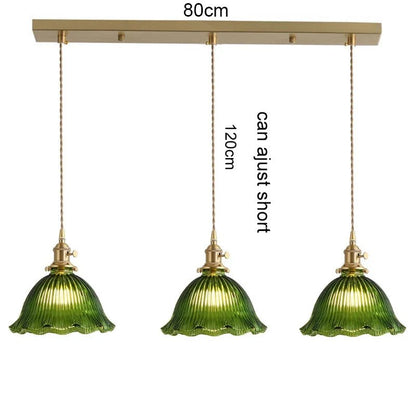 Korean Retro Glass Pendant Light With Wood Accent - Decorbites