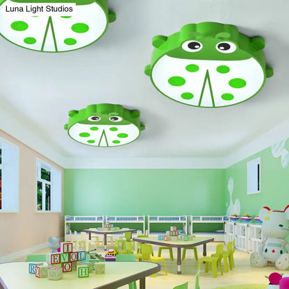 DecorBites™ DecorBites™ Ladybug Cartoon Ceiling Light: Acrylic & Metal Mount for Kindergarten