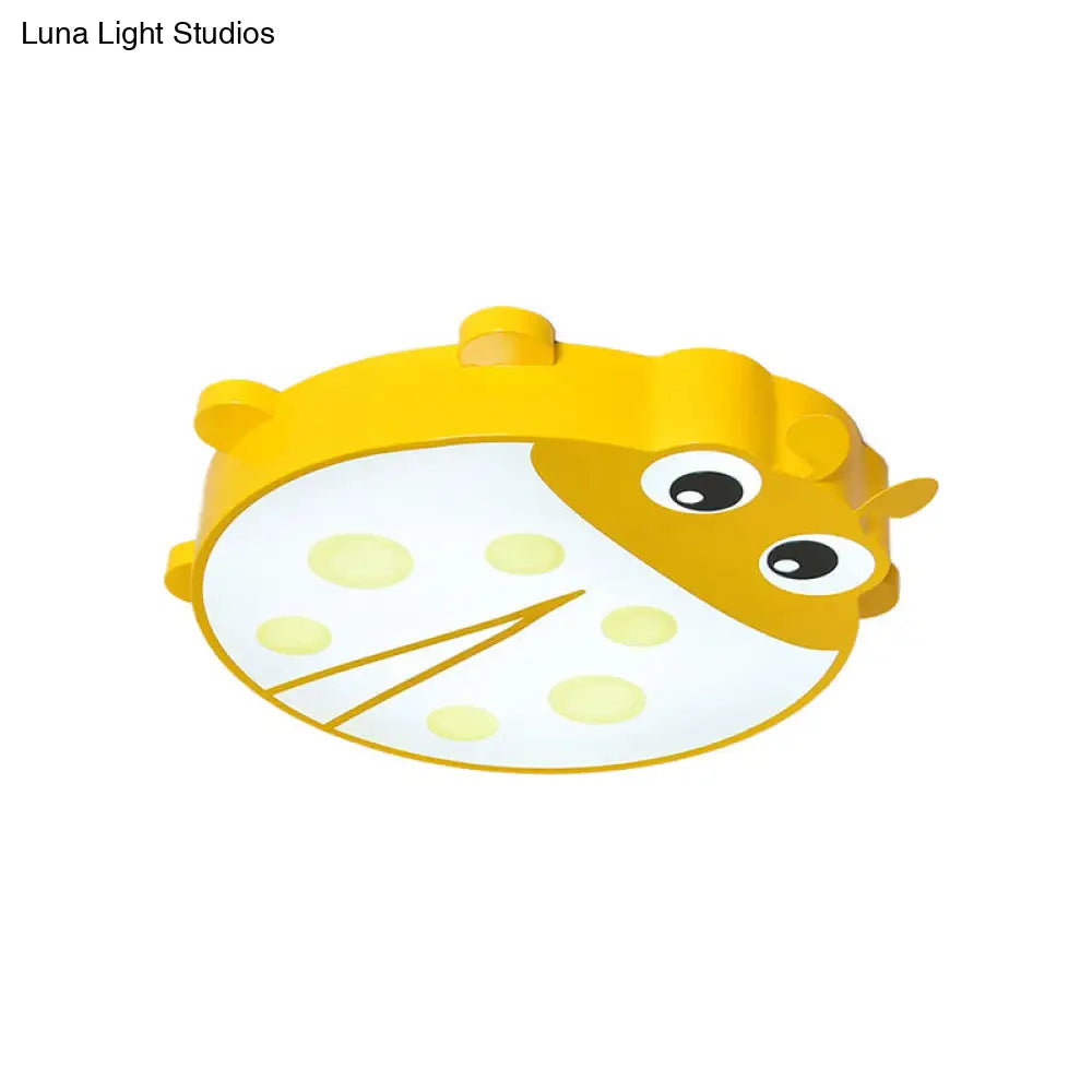 DecorBites™ DecorBites™ Ladybug Cartoon Ceiling Light: Acrylic & Metal Mount for Kindergarten