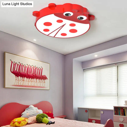 DecorBites™ DecorBites™ Ladybug Cartoon Ceiling Light: Acrylic & Metal Mount for Kindergarten