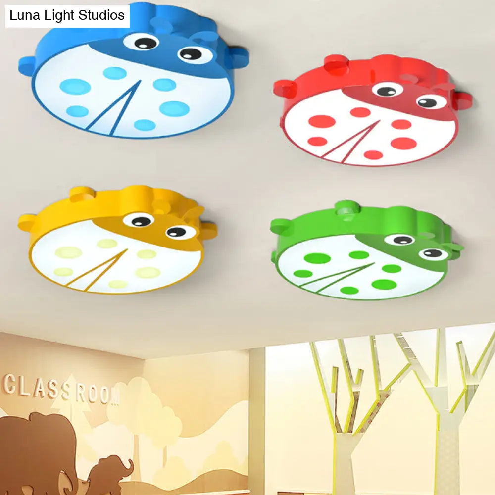 DecorBites™ DecorBites™ Ladybug Cartoon Ceiling Light: Acrylic & Metal Mount for Kindergarten