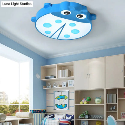 DecorBites™ DecorBites™ Ladybug Cartoon Ceiling Light: Acrylic & Metal Mount for Kindergarten