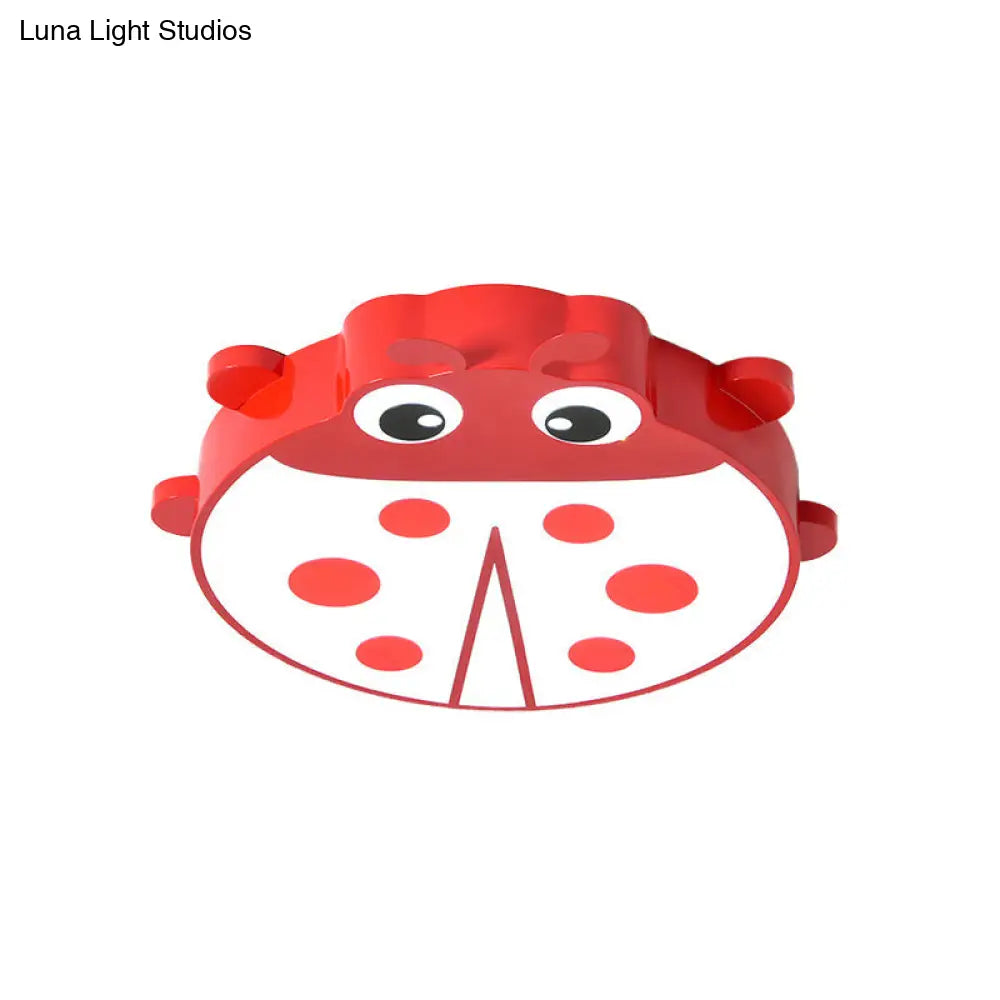 DecorBites™ DecorBites™ Ladybug Cartoon Ceiling Light: Acrylic & Metal Mount for Kindergarten