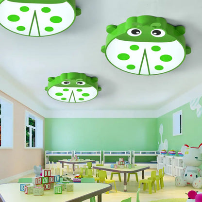 DecorBites™ DecorBites™ Ladybug Cartoon Ceiling Light: Acrylic & Metal Mount for Kindergarten