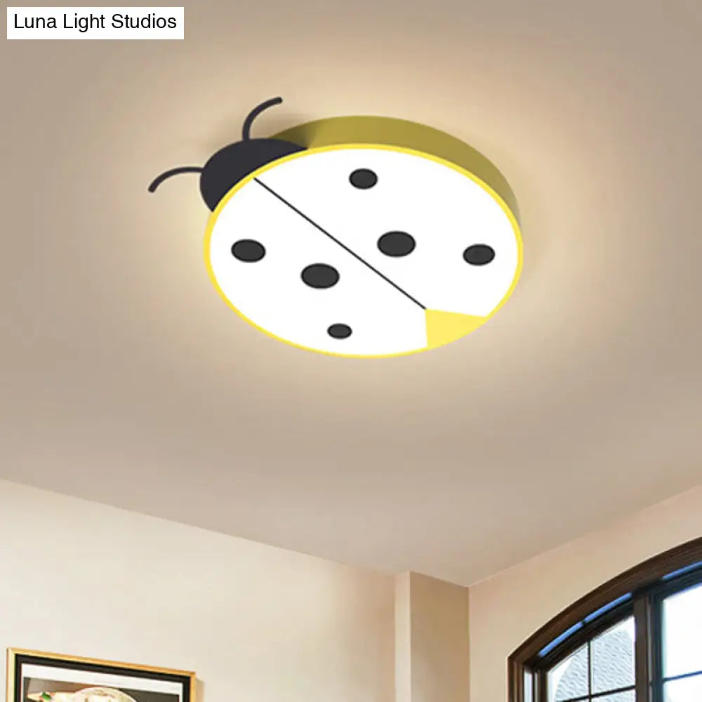 DecorBites™ DecorBites™ Ladybug Cartoon LED Flush Mount Light Fixture - Fun Acrylic Red/Yellow Flushmount Lighting for Children's Bedroom