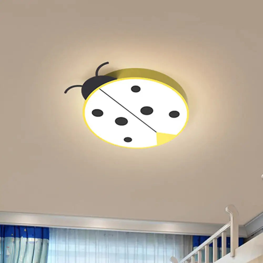 DecorBites™ DecorBites™ Ladybug Cartoon LED Flush Mount Light Fixture - Fun Acrylic Red/Yellow Flushmount Lighting for Children's Bedroom
