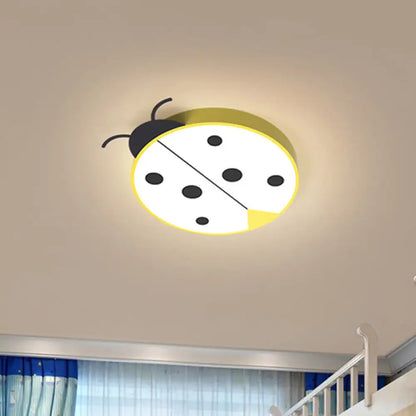 DecorBites™ DecorBites™ Ladybug Cartoon LED Flush Mount Light Fixture - Fun Acrylic Red/Yellow Flushmount Lighting for Children's Bedroom