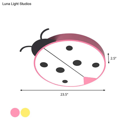 DecorBites™ DecorBites™ Ladybug Cartoon LED Flush Mount Light Fixture - Fun Acrylic Red/Yellow Flushmount Lighting for Children's Bedroom