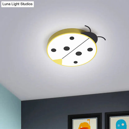 DecorBites™ DecorBites™ Ladybug Cartoon LED Flush Mount Light Fixture - Fun Acrylic Red/Yellow Flushmount Lighting for Children's Bedroom