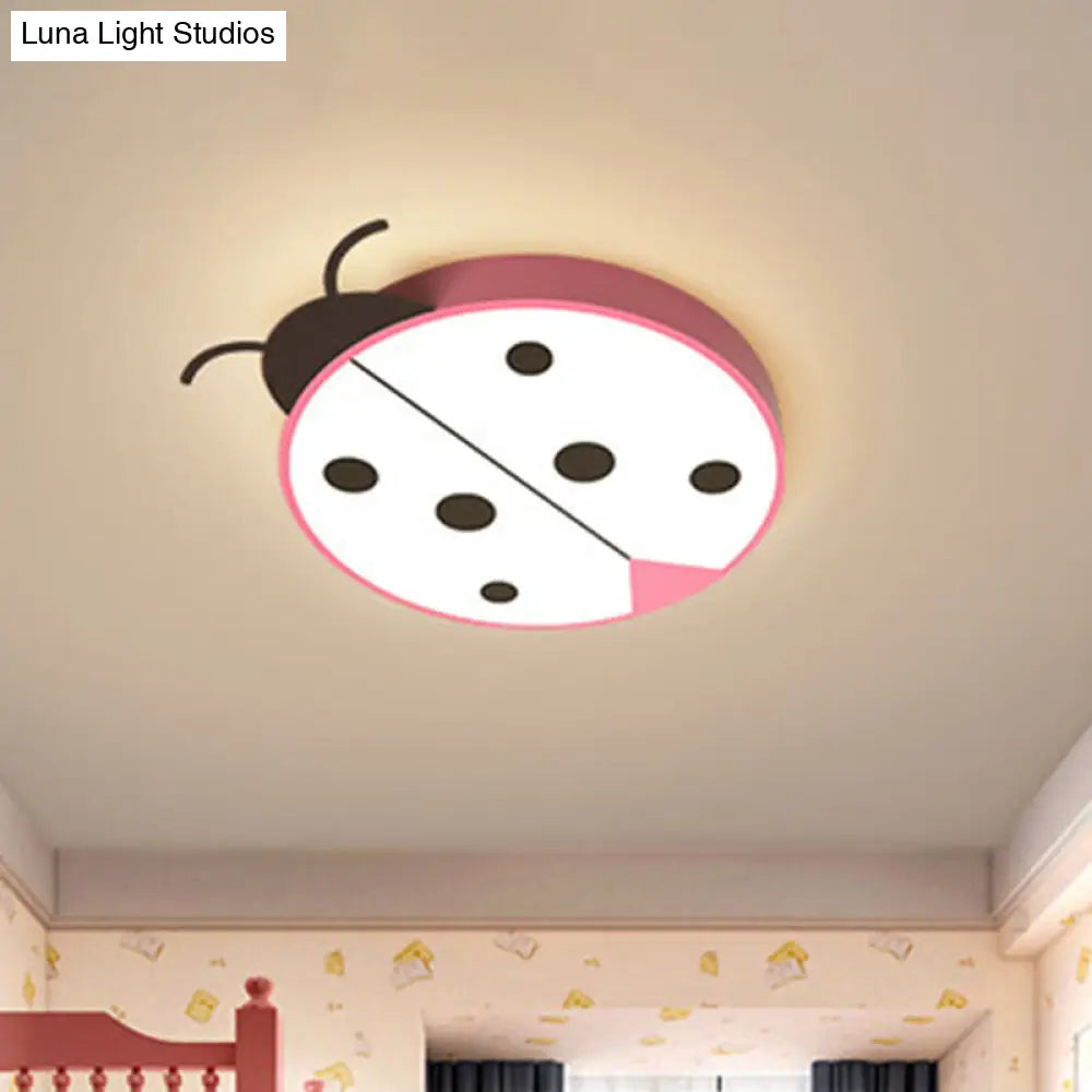 DecorBites™ DecorBites™ Ladybug Cartoon LED Flush Mount Light Fixture - Fun Acrylic Red/Yellow Flushmount Lighting for Children's Bedroom