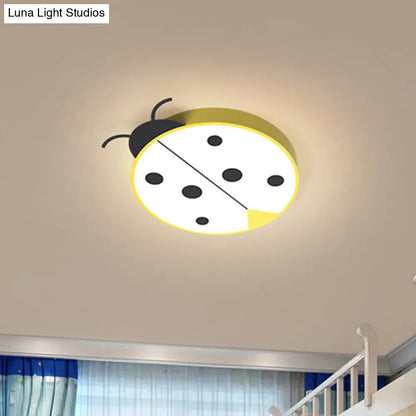 DecorBites™ DecorBites™ Ladybug Cartoon LED Flush Mount Light Fixture - Fun Acrylic Red/Yellow Flushmount Lighting for Children's Bedroom