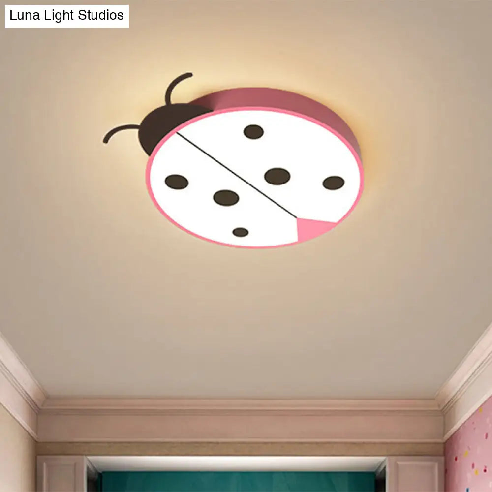 DecorBites™ DecorBites™ Ladybug Cartoon LED Flush Mount Light Fixture - Fun Acrylic Red/Yellow Flushmount Lighting for Children's Bedroom