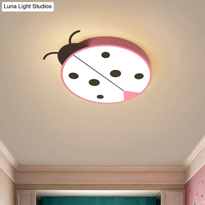 DecorBites™ DecorBites™ Ladybug Cartoon LED Flush Mount Light Fixture - Fun Acrylic Red/Yellow Flushmount Lighting for Children's Bedroom