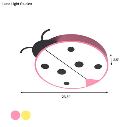 DecorBites™ DecorBites™ Ladybug Cartoon LED Flush Mount Light Fixture - Fun Acrylic Red/Yellow Flushmount Lighting for Children's Bedroom