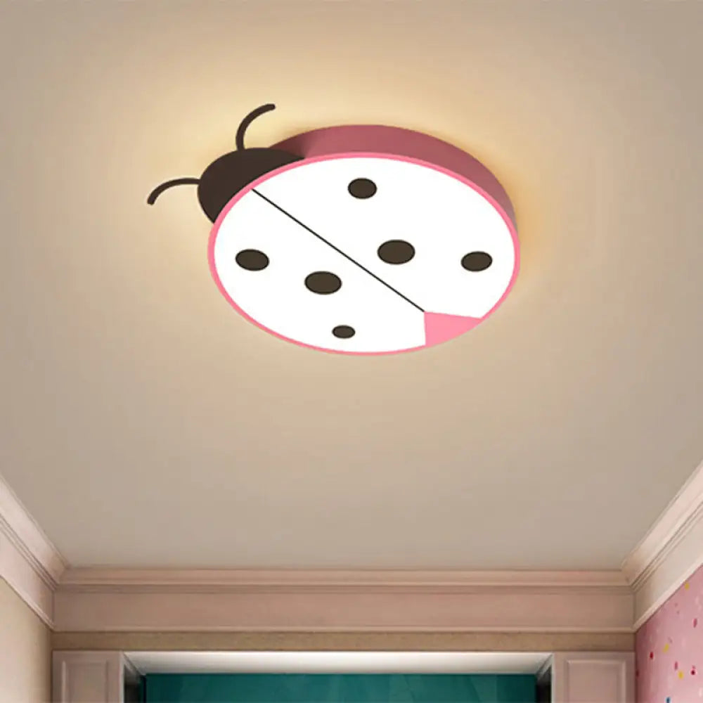 DecorBites™ DecorBites™ Ladybug Cartoon LED Flush Mount Light Fixture - Fun Acrylic Red/Yellow Flushmount Lighting for Children's Bedroom