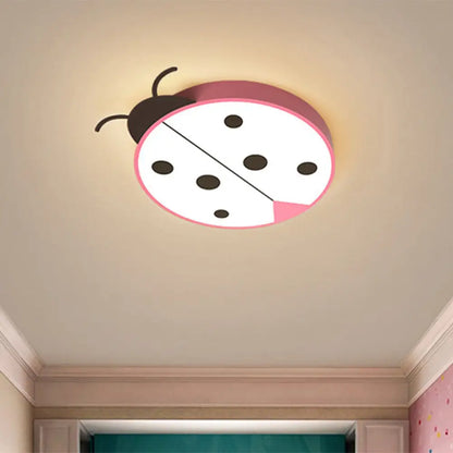 DecorBites™ DecorBites™ Ladybug Cartoon LED Flush Mount Light Fixture - Fun Acrylic Red/Yellow Flushmount Lighting for Children's Bedroom