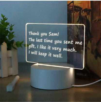 Lamps for Desk Decoration USB DC5V Note/ Message Board With Pen Table Lamp Luminaria De Mesa Indoor Bedside Night Light