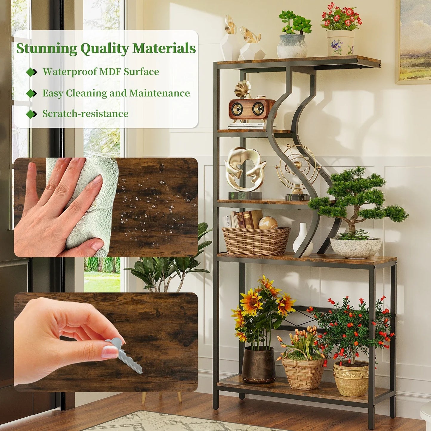 Large 5-Tier Industrial Plant Stand Shelf