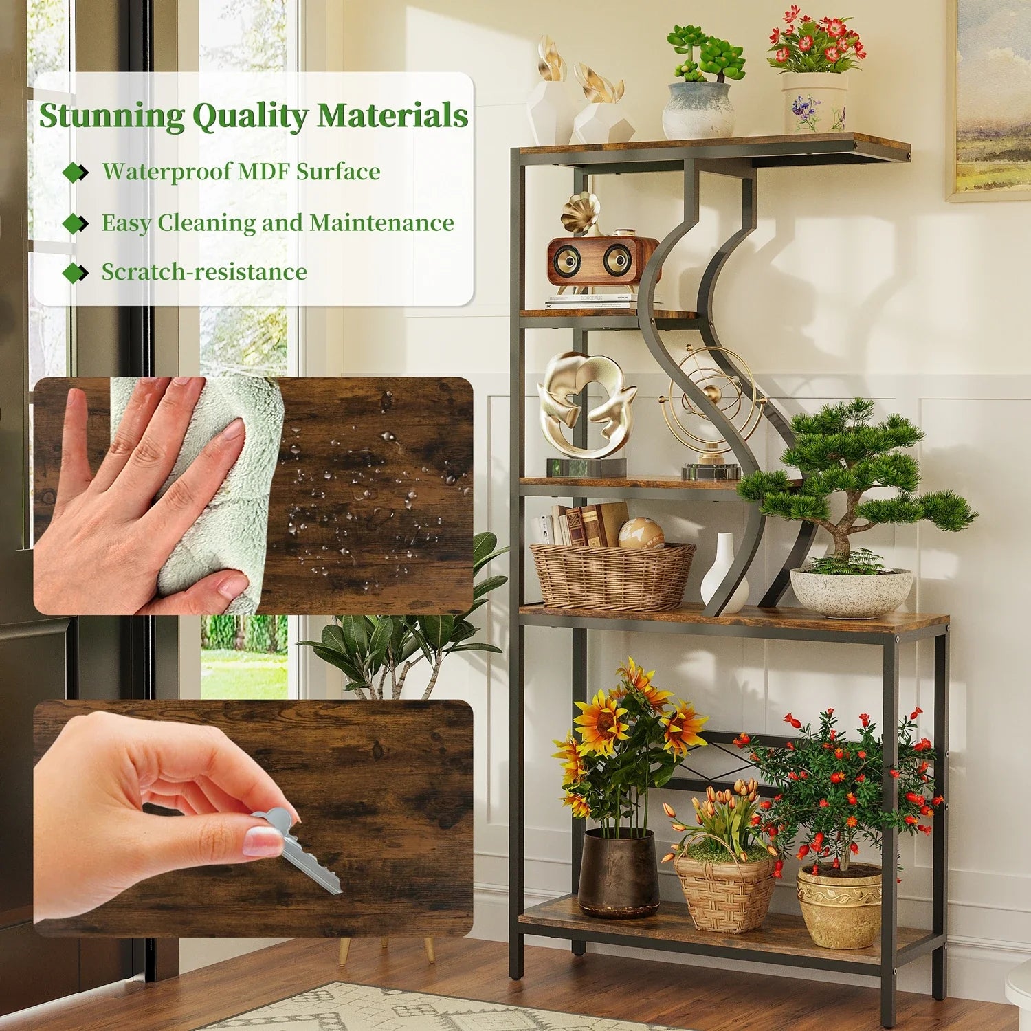 Large 5-Tier Industrial Plant Stand Shelf