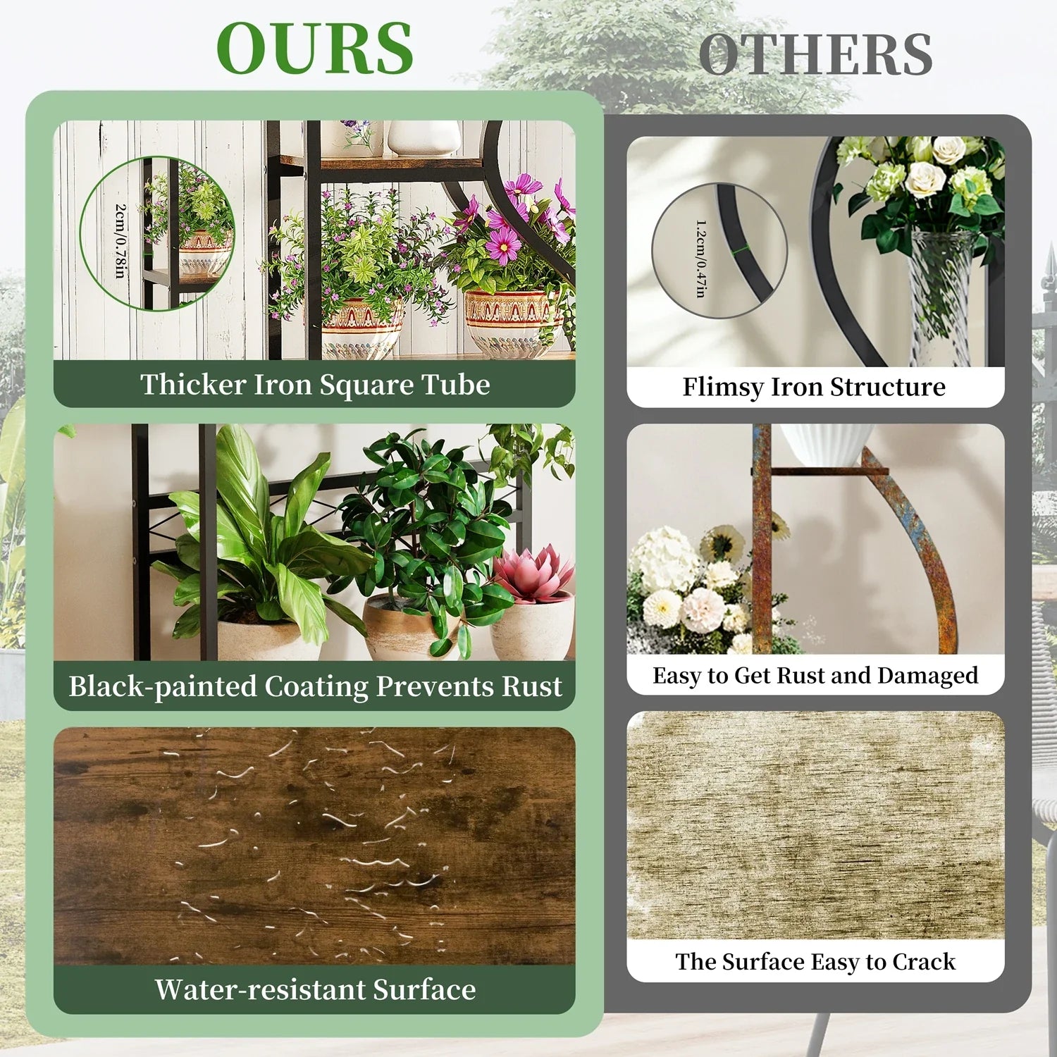 Large 5-Tier Industrial Plant Stand Shelf