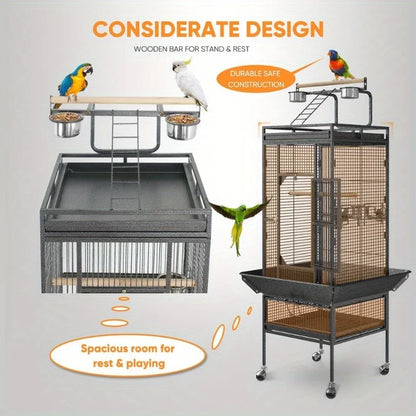 Large 61’’ Bird Cage - Non-Toxic Steel Easy Assembly - United States