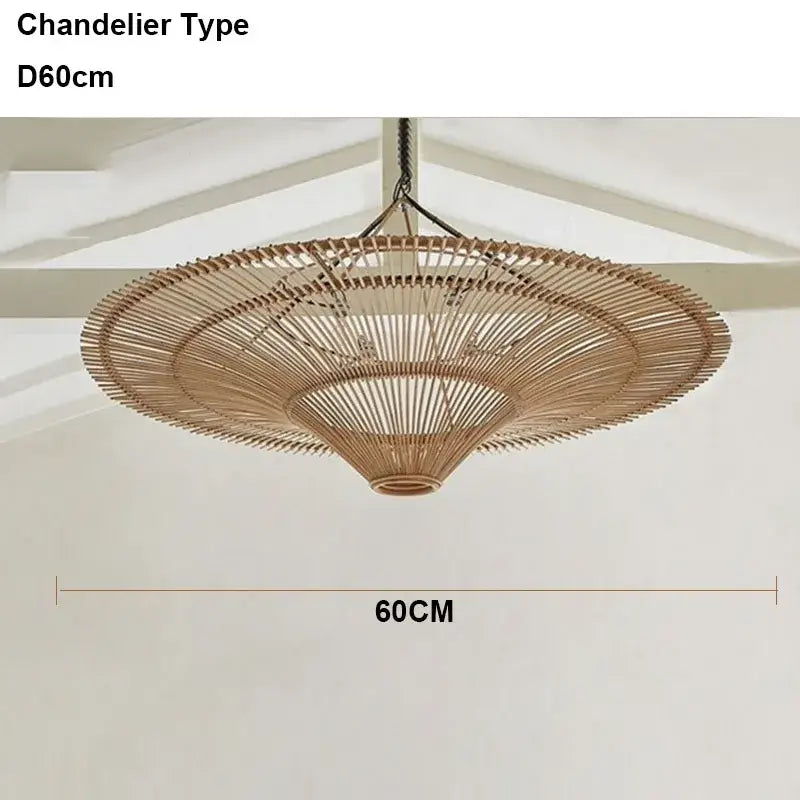 Large beige fan woven rattan pendant light with natural bamboo tiered design by decorbites handmade rattan for dining room