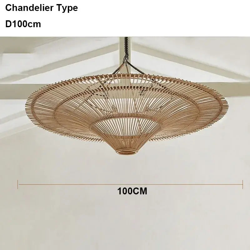 Large beige fan woven rattan pendant light made of natural bamboo by decorbites handmade rattan for dining room decor