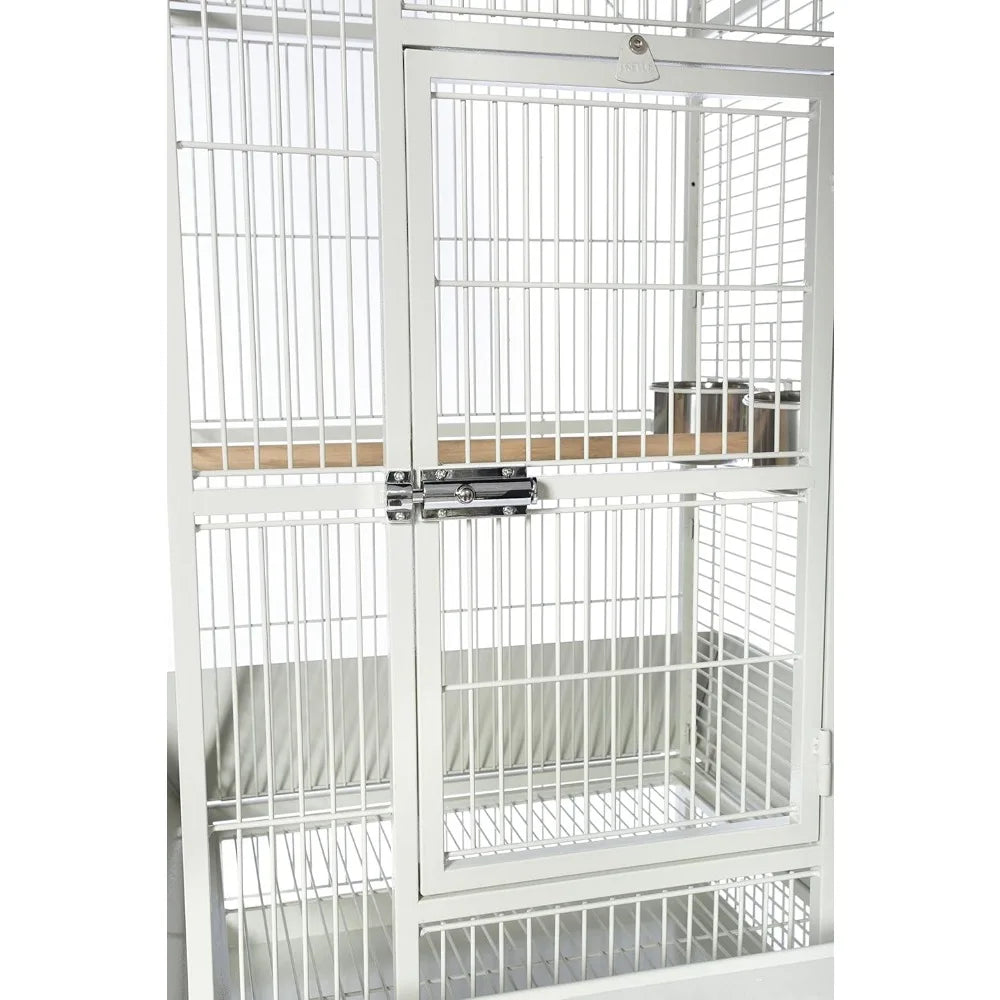 Large Chalk White Bird Cage - None / United States