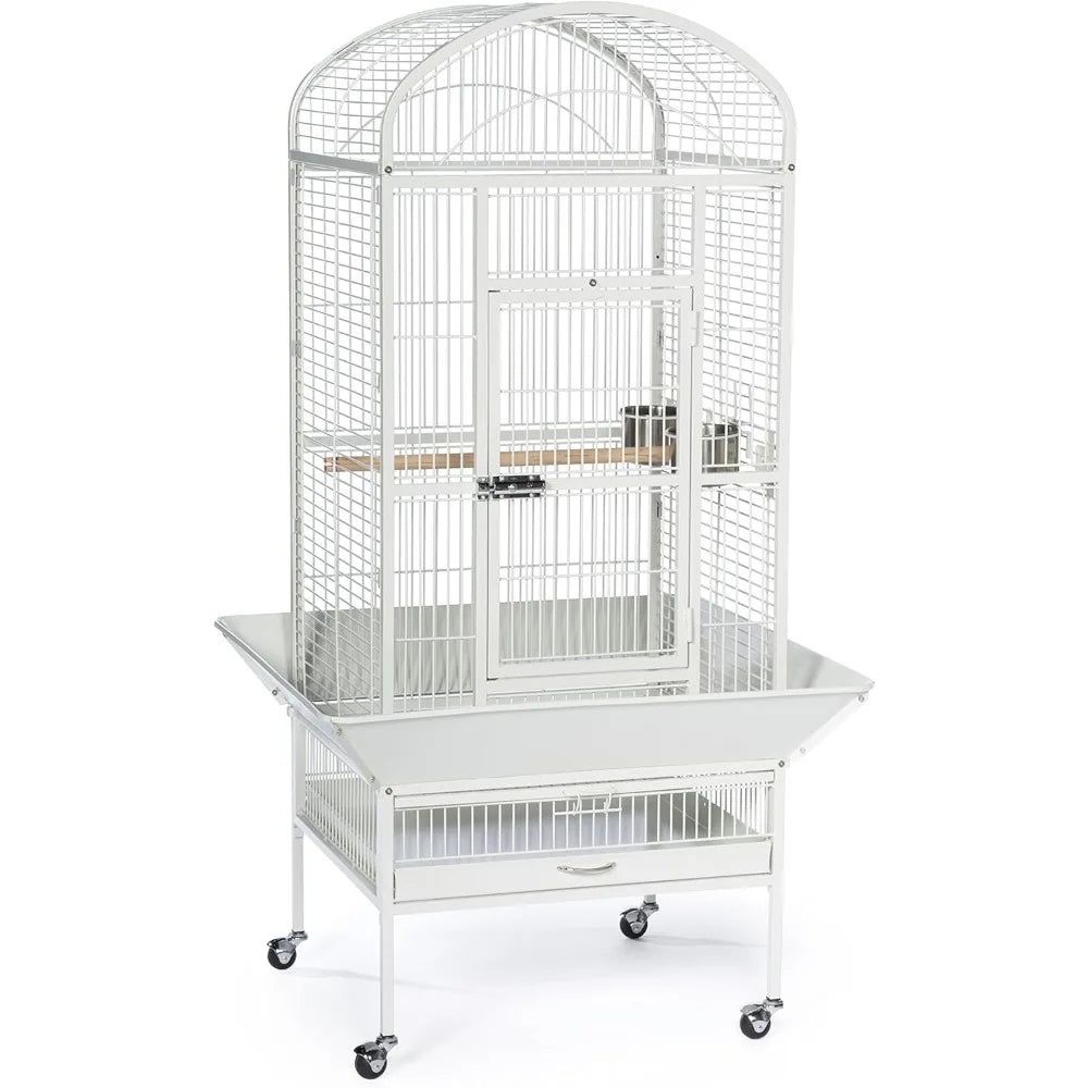 Large Chalk White Bird Cage - None / United States