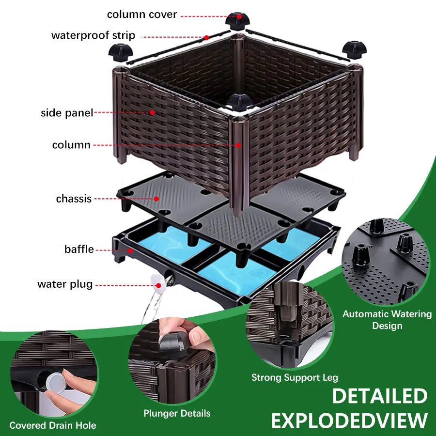 Large Plastic Flower Pot for Indoor & Outdoor Gardening