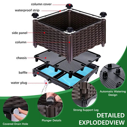 Large Plastic Flower Pot for Indoor & Outdoor Gardening