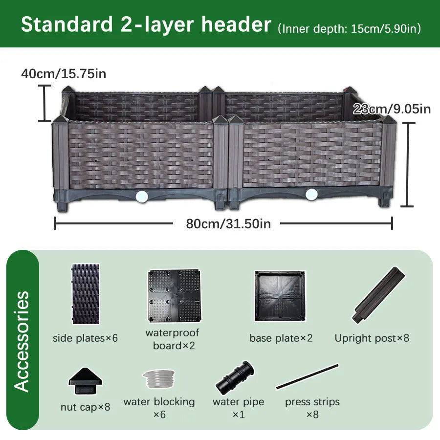 Large Plastic Flower Pot for Indoor & Outdoor Gardening - 80x40x23cm / CHINA