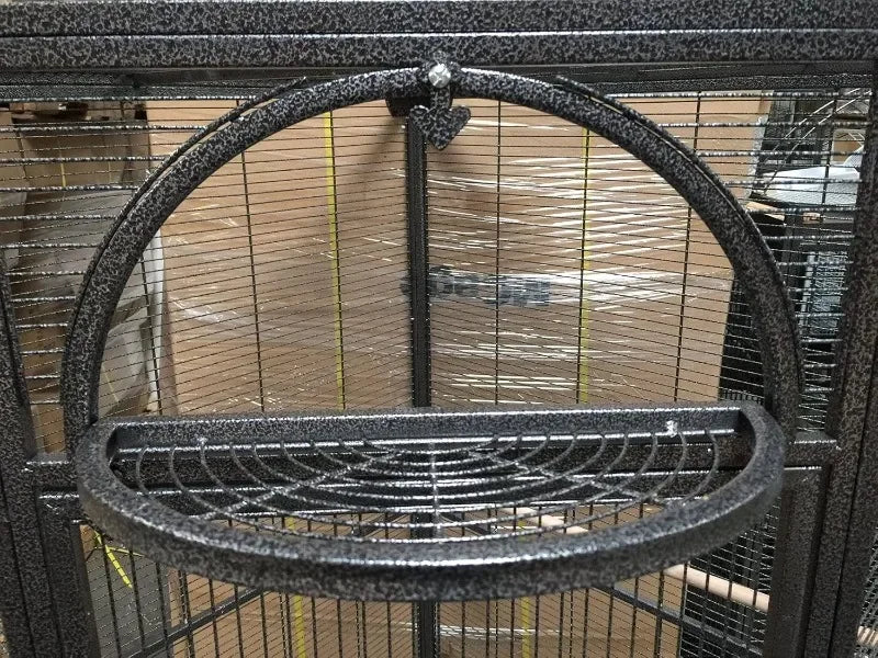 Large Wrought Iron Parrot Cage with Rolling Base