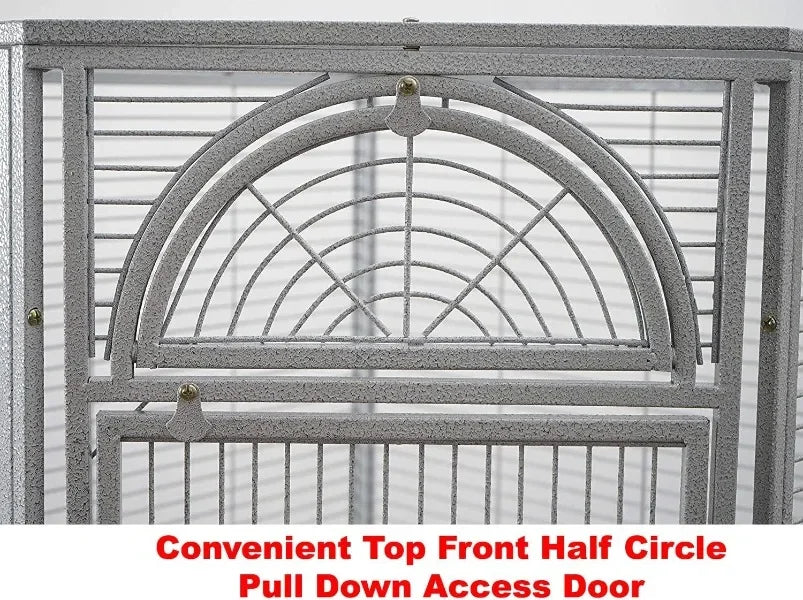 Large Wrought Iron Parrot Cage with Rolling Base