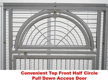 Large Wrought Iron Parrot Cage with Rolling Base